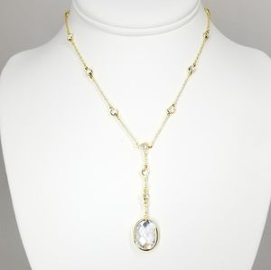 Y-Drop 18K Gold CZ by the Yard Choker NWT